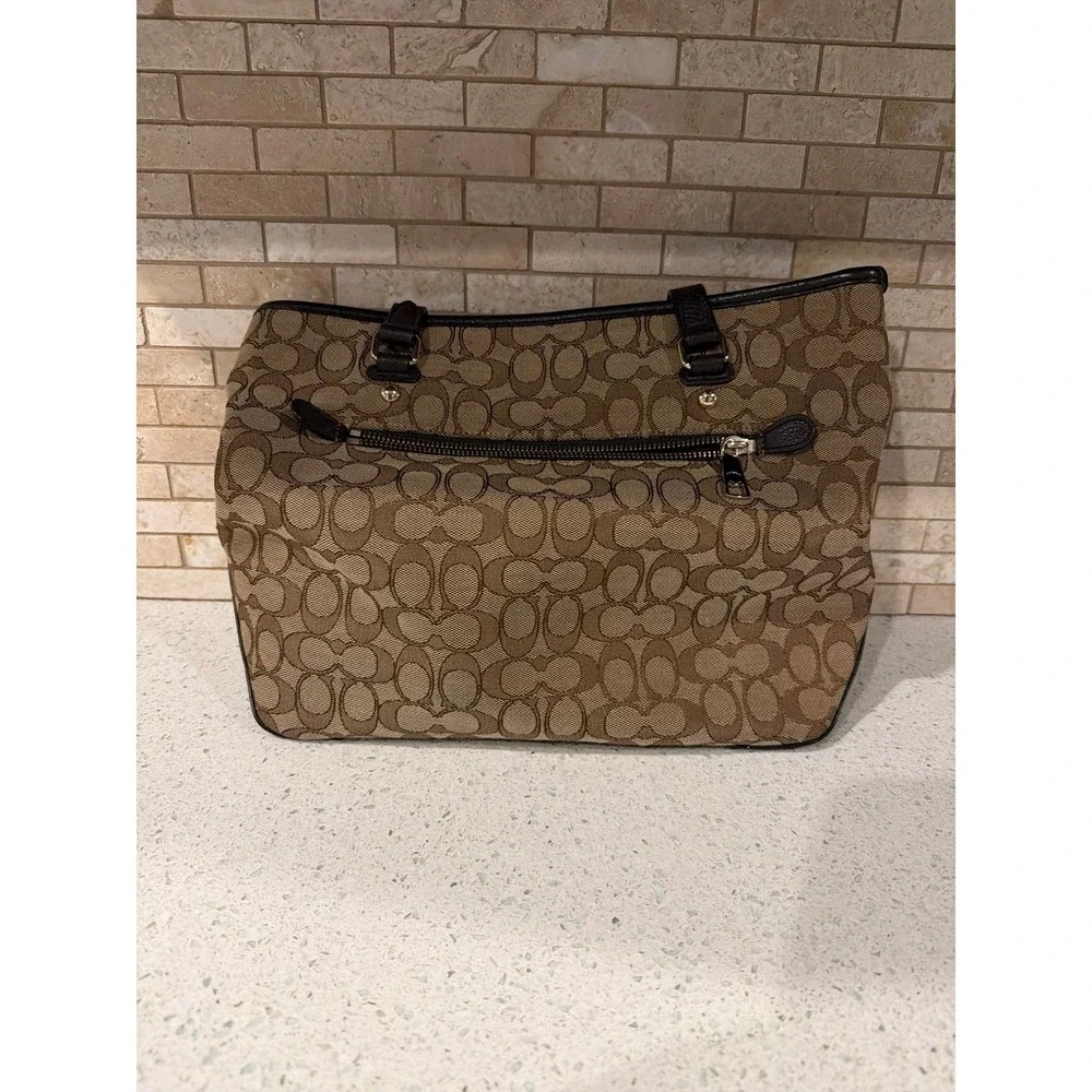 Coach‎ Hobo Convertible Purse Signature Celeste Khaki/Brown F36185